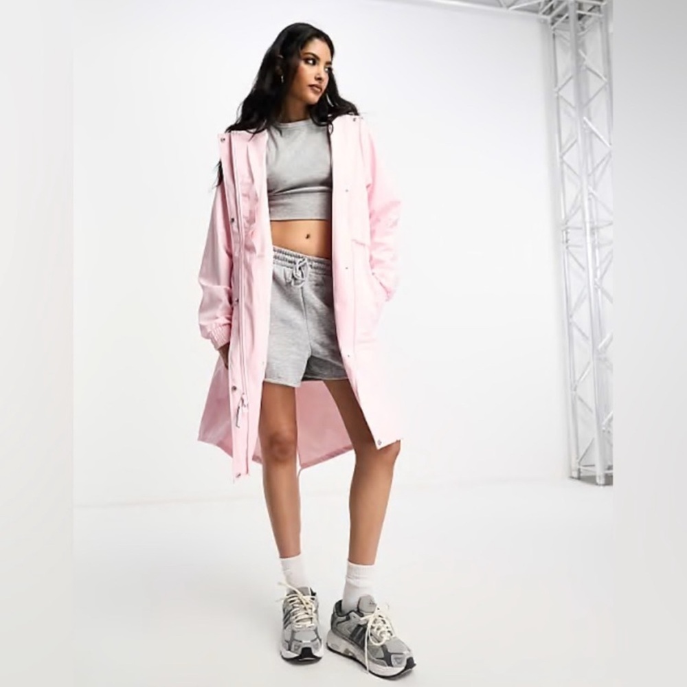 Rains Women’s String Parka Jacket in Candy - Picture 2 of 7